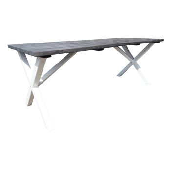 COUNTRY table 190x86 cm, white/shabby chic grey