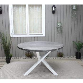 COUNTRY round table 112 cm, white/shabby chic grey