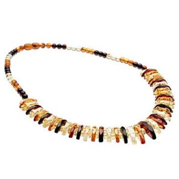 Multicolor Loang Bead Amber Necklace 