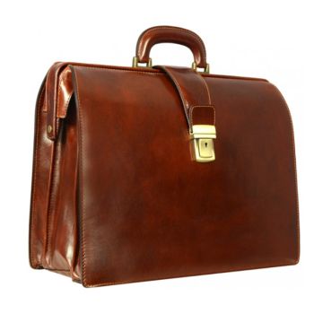 Brown Large Leather Briefcase - The Firm  