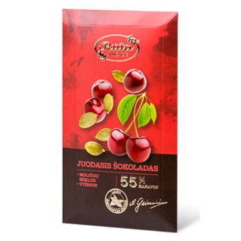 Dark chocolate 55 % with pumpkin seeds and cherries 