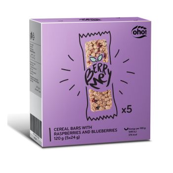Cereal Bar, Berry Me with Raspberries (24g) Box of 5
