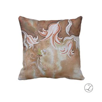 Hand painted SILK pillow cover /1-Life's nectar 
