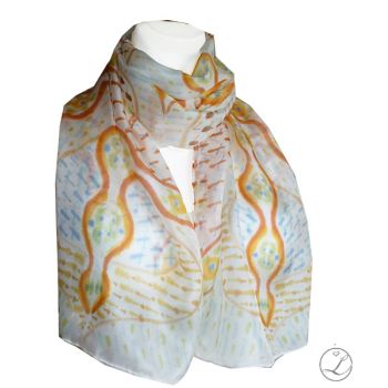 Hand painted silk scarf / 4-Oriental