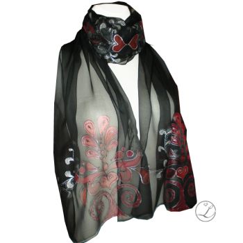 Hand Painted Silk Scarf - Passion 
