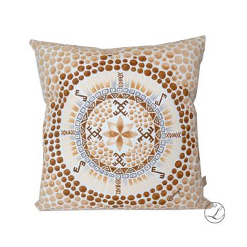 Hand painted Linen pillow cover /5-Baltic mandala