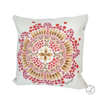 Hand painted Linen pillow cover /3-Baltic mandala 