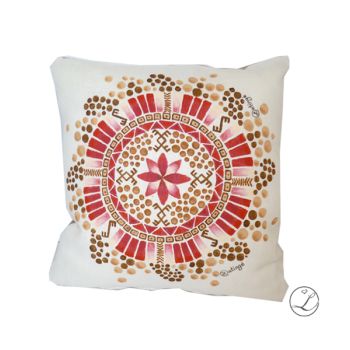 Hand painted Linen pillow cover /2-Baltic mandala 