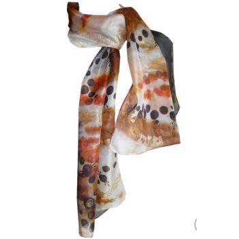 Hand Painted Silk Scarf - EARTH 