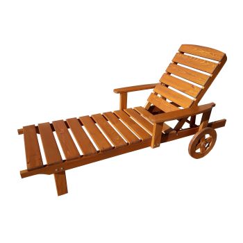 VENTA wheel lounger w. armrests, cappuccino