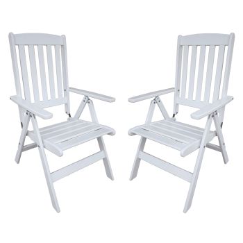 OSCAR 7-pos. folding armchair (2 pcs/set), white