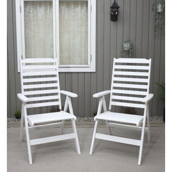 BALTIC 7-pos. folding armchair (2 pcs/set), white