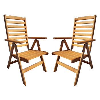 BALTIC 7-pos. folding armchair (2 pcs/set), honey