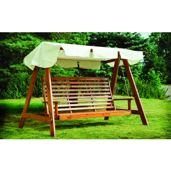 SOLTOU garden swing 165 cm seat, cappuccino w. beige roof