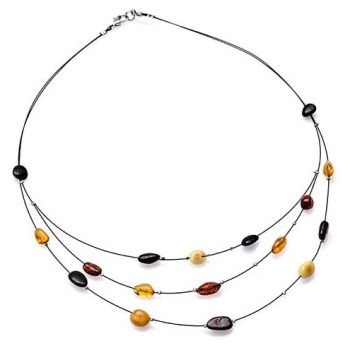 Amber Bead Wire Necklace