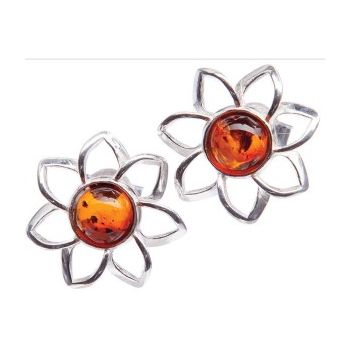Amber Flower Earrings
