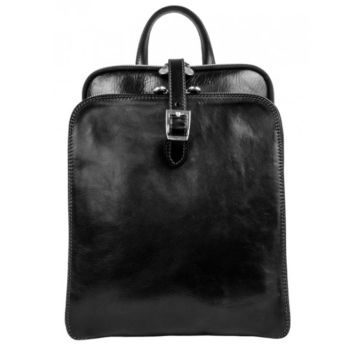 Women's Leather Backpack (Black) - Clarissa 