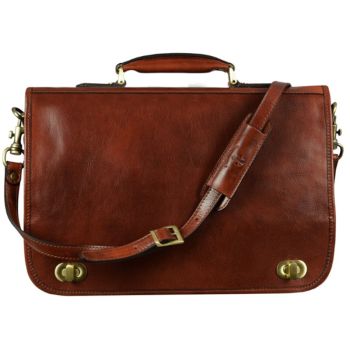 Brown Leather Briefcase - Illusions 