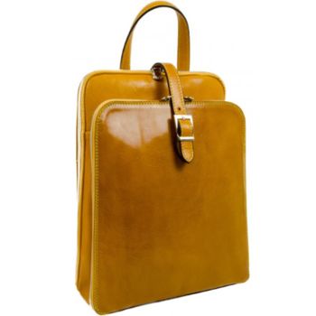 Women's Leather Backpack (Yellow) - Clarissa 