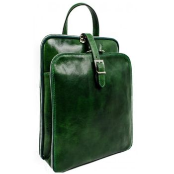 Women's Leather Backpack (Green) - Clarissa 