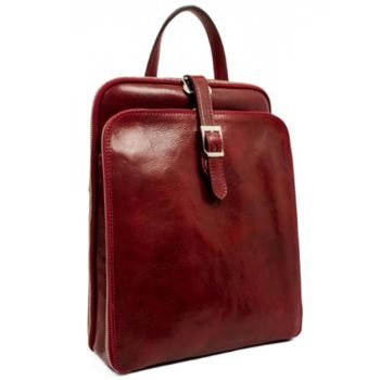 Women's Leather Backpack (Red) - Clarissa 