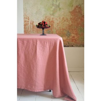 Rose linen tablecloth, 140x180 cm. 