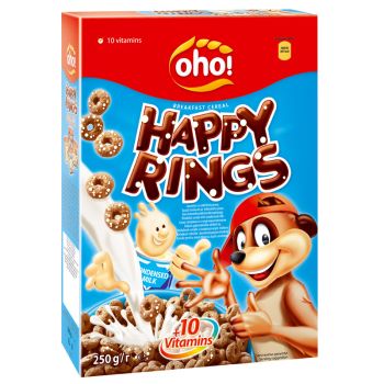 Breakfast Cereal, Happy Rings (175g, 400g, 500g)
