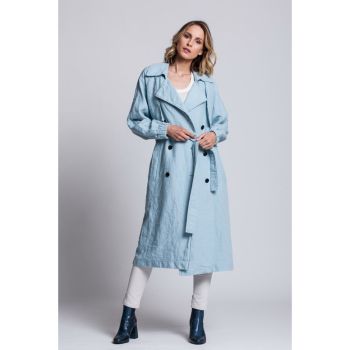 Woman Trench Coat ELEGANCE ECO color Light Blue 