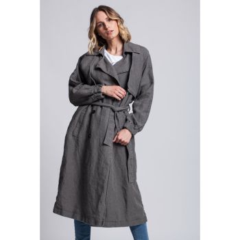Woman Trench Coat ELEGANCE ECO color Dark Grey 
